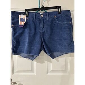 GAP Women Blue Corduroy Cutoff Shorts Size 16 Raw Hem Casual Summer Festival